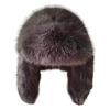 Плюшевая шапка Lei Feng, однотонная женская зимняя шапка, термошапка из искусственного меха лисы с длинной защитой ушей