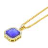 Alloy Necklace Hiphop Hip Hop Square Diamond Ruby Men's European and American Necklace Supply Hot Sale Jewelry