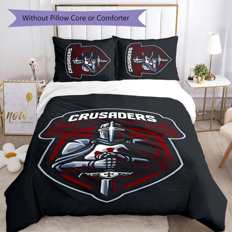 Crusader 3pcs Bedding Set Duvet Cover Closure Includes 1 Duvet Cover & 2 Pillowcases for All Seasons Bedroom Home Dorm Decor