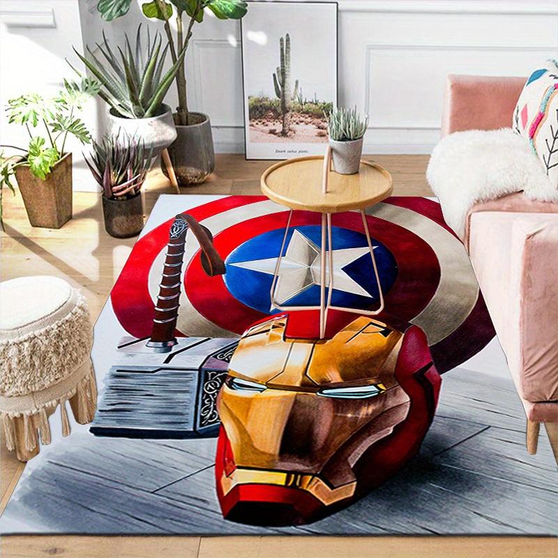 1 шт. Коврик для пола Marvel Мстители Супергерои, Нескользящий коврик, Дизайн с персонажами мультфильмов, Мягкий велюр, Декор для комнаты, Моющийся