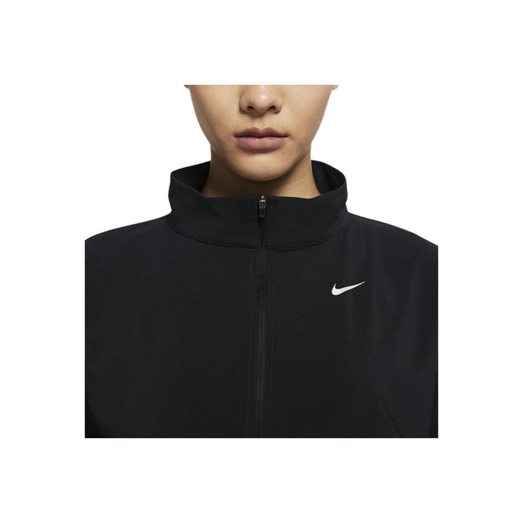 Nike Компактный женский тканый тренировочный топ American Vintage с половиной молнии, который можно сложить в карман, черный DA0384-010