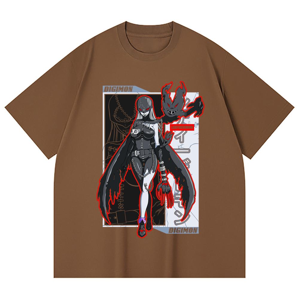 230 Gsm 100% Cotton Digimon V8 Lady Devimon Print Unisex Heavy Cotton T Shirt