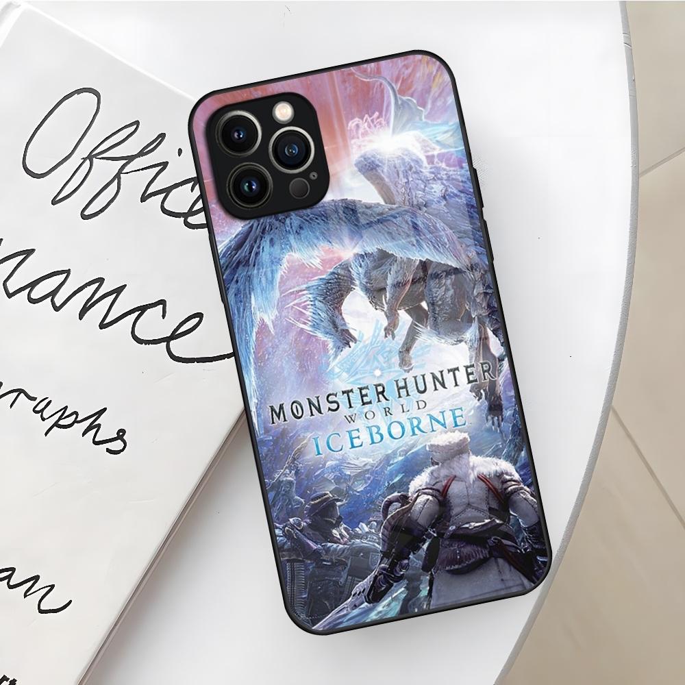 Чехол для телефона Monster Hunter World для iPhone 16 15 14 12 11 13 Pro Max Mini X Xr Xs Se 8 Plus Стеклянная крышка
