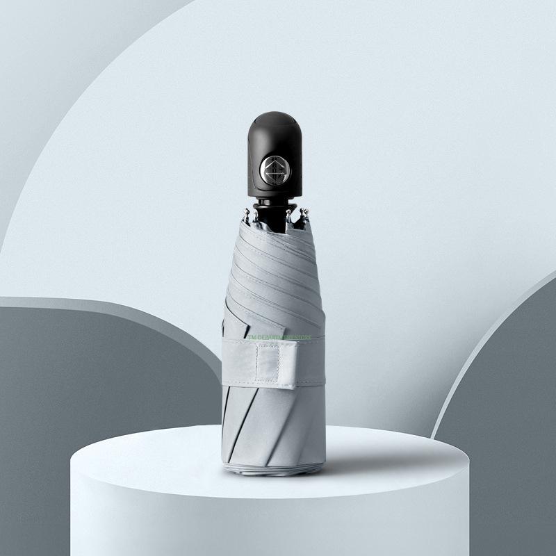 Мини-складной зонт для женщин, полностью автоматический, ветрозащитный, черное покрытие, зонтик от солнца, защита от ультрафиолета, для путешествий, подарки, 8 ребер, 5