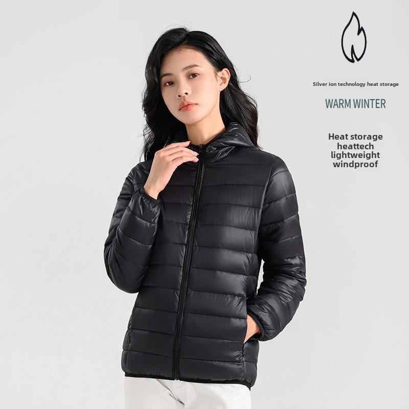 Женская короткая куртка из хлопка с капюшоном 2023 года — осень/зима, свободный крой, однотонная, теплое пальто