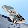 For iPhone 16 Pro Case Precise Cutouts 6D Electroplating TPU Phone Cover with Ring Holder