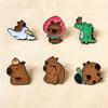 Мультяшная брошь, значок из сплава, металлическая пряжка, значок, брошь в виде капибары, брошь в виде животного, симпатичное украшение для школьного рюкзака, аксессуары для рюкзака