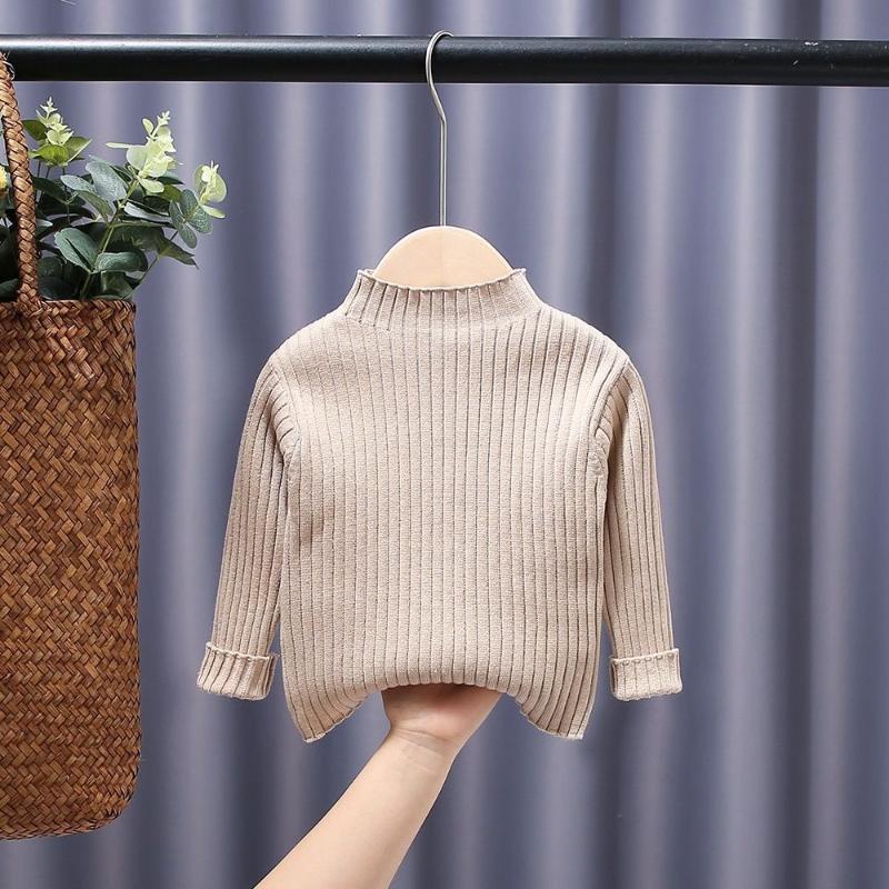 Baby Girls High Neck Baby Sweaters Autumn Winter Kids Boys Girls Long Sleeve Pure Color Knit Sweater Baby Pullover Sweaters