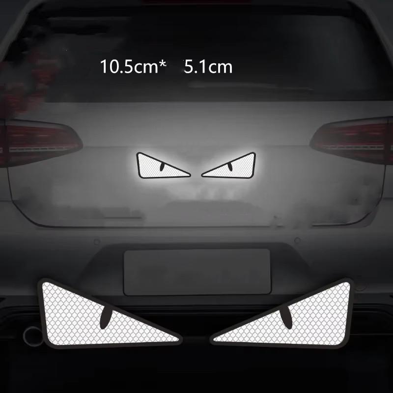 2pcs Devil Cat Eyes Warning Car Reflective Safety Tape Sticker for Auto Truck Motorcycle Trailer Safety Warning Strip