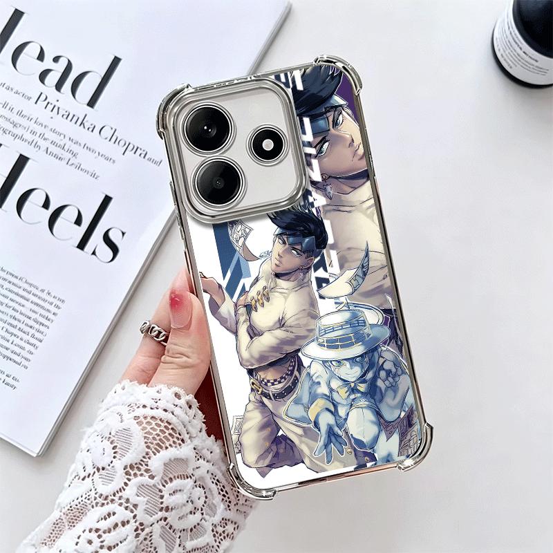 Мягкий чехол для телефона с дизайном из аниме JoJo Adventure для Xiaomi Redmi Note 14 15 Pro Plus 13 12 11S 11T 5G 10 9S 9 Покрытие Защита от падения Fund