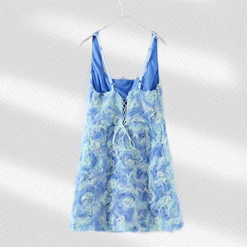 Лето 2025 года, сексуальное квадратное воротничок, 3D-цветок, облегающее, без рукавов, без бретелек, короткое платье, модная женская одежда, мини-платья