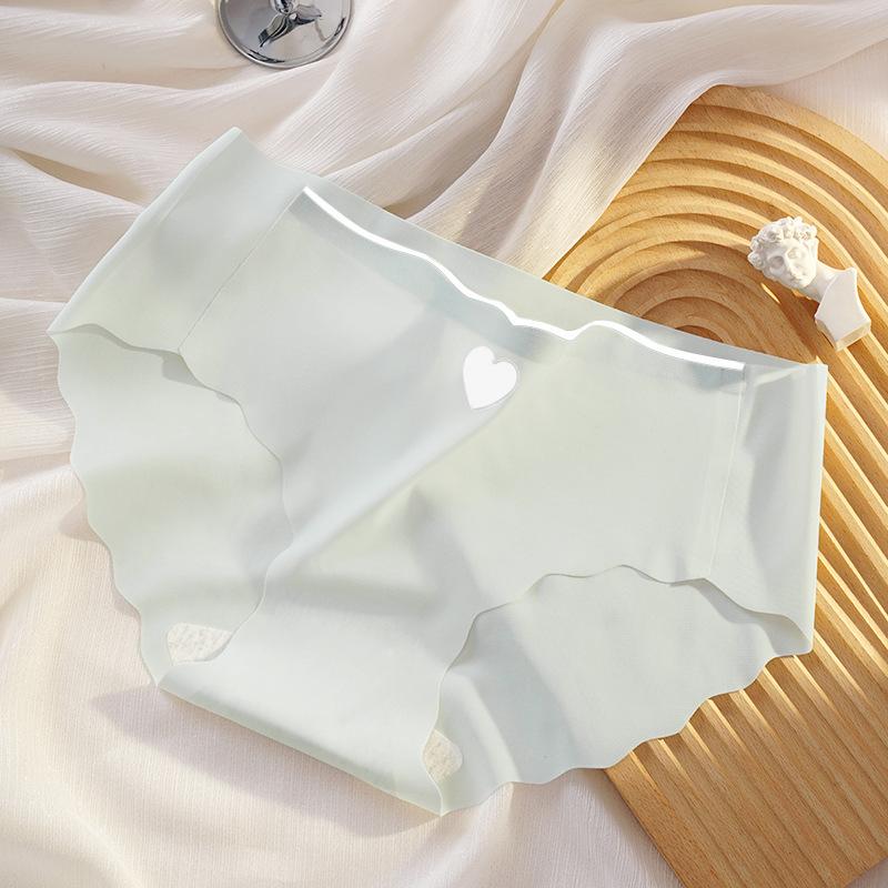 Женское нижнее белье из ледяного шелка, дышащее бесшовное нижнее белье из очищенного хлопка с промежностью