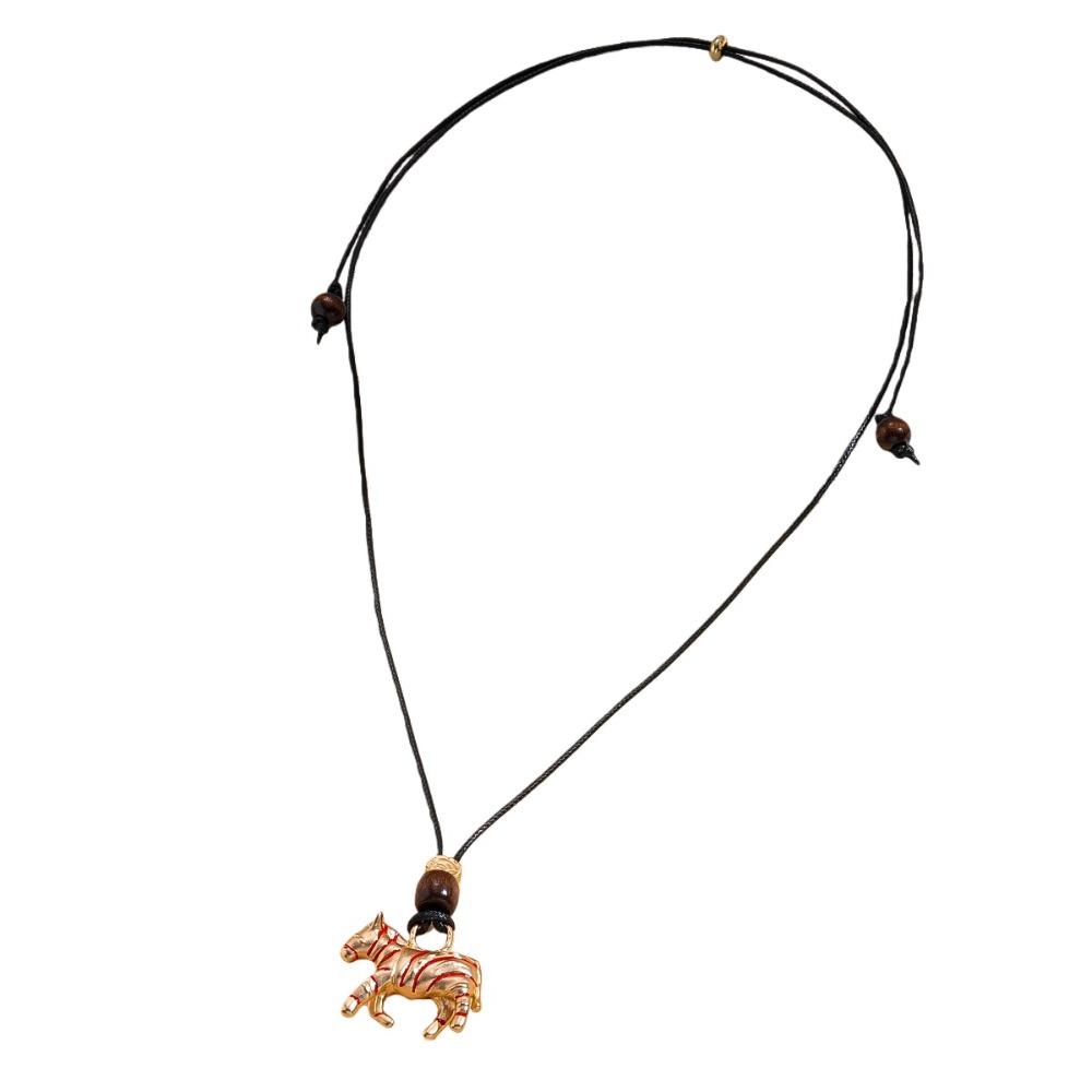 Cartoon Choker New Year Horse Necklace Ethnic Style Sweater Chain  Chinese Spring Festival