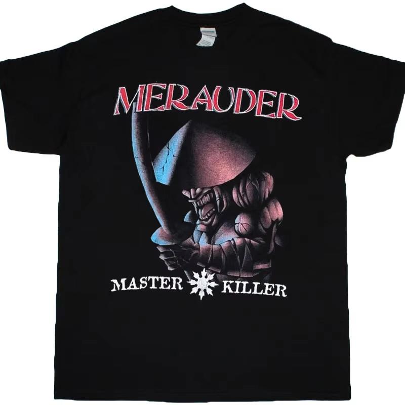 Унисекс футболка с графикой группы Merauder Master Killer Черная GE825