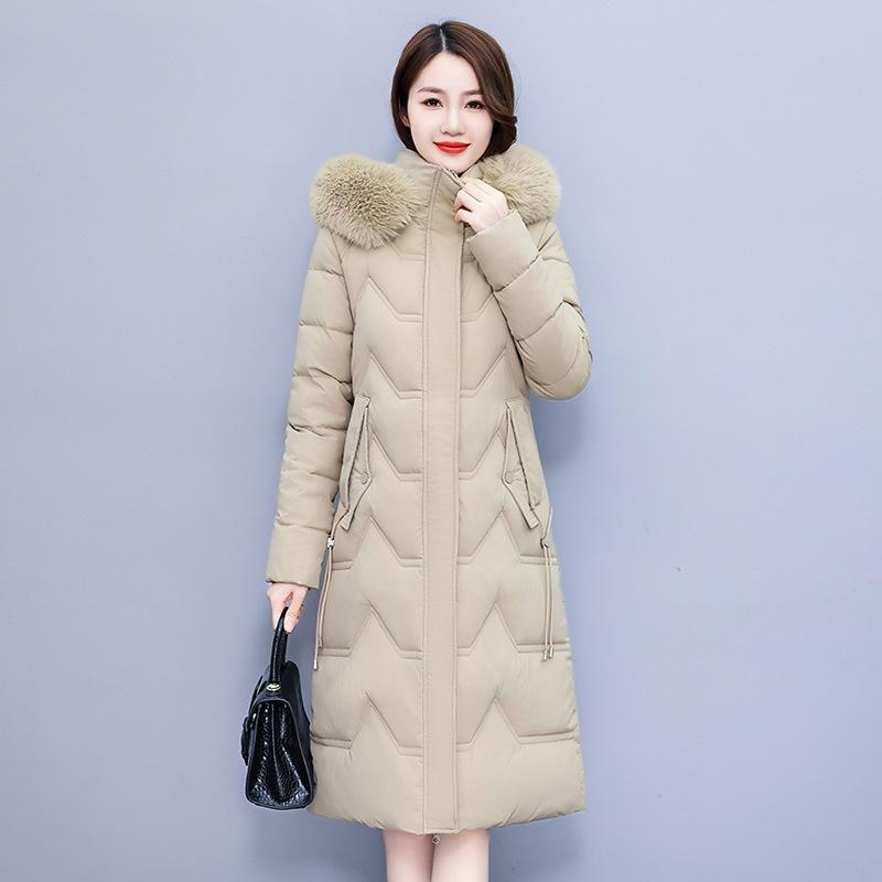 Новое пуховое пальто, женское зимнее утепленное пальто средней длины, однотонное женское пальто, наружное