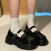 Platform-soled College Style Japanese Jk Small Leather Shoes for Women In the Summer of 2024, the New Height-increasing One-word Buckle Mary Jane Wi