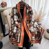 Winter Imitation Cashmere Scarf Mori Girl Style Sub-rose Double-sided High-end Warm Shawl