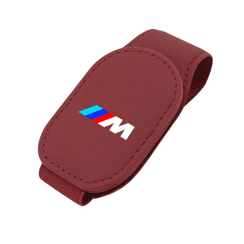 BBJK3 Для BMW M X1 X2 X3 X5 X6 E46 E39 E90 E36 E60 E34 E30 F30 Магнитный кожаный зажим-держатель для очков Универсальный автомобильный держатель для солнцезащитных очков