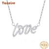 Танциз S925 стерлингового серебра, светлое роскошное романтическое любовное письмо, кулон, ожерелье, корейская версия, слегка инкрустированная цепочкой на ключице