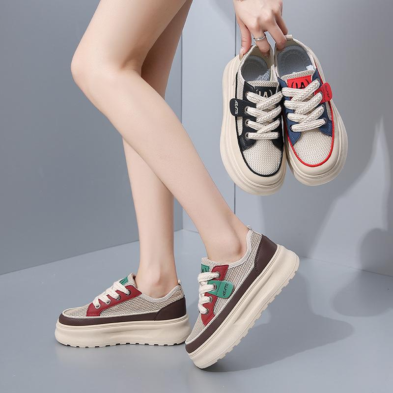 2025 Summer Little White Shoes New Korean Version Ins Female Students Platform Heightening Sports Board Shoes Casual Shoes ZY1827