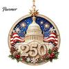 Исторический 1776-2026 Елочное украшение 250-летие США Рождественское украшение, Соединенные Штаты 1776-2026 250-летие Патриотическая тематика Принадлежности для вечеринки Сувенир, Акрил