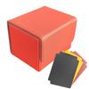 Deck Case Card Box Large Capacity Card Case Trading Card Case PU Leather Side Case (S, Orange)