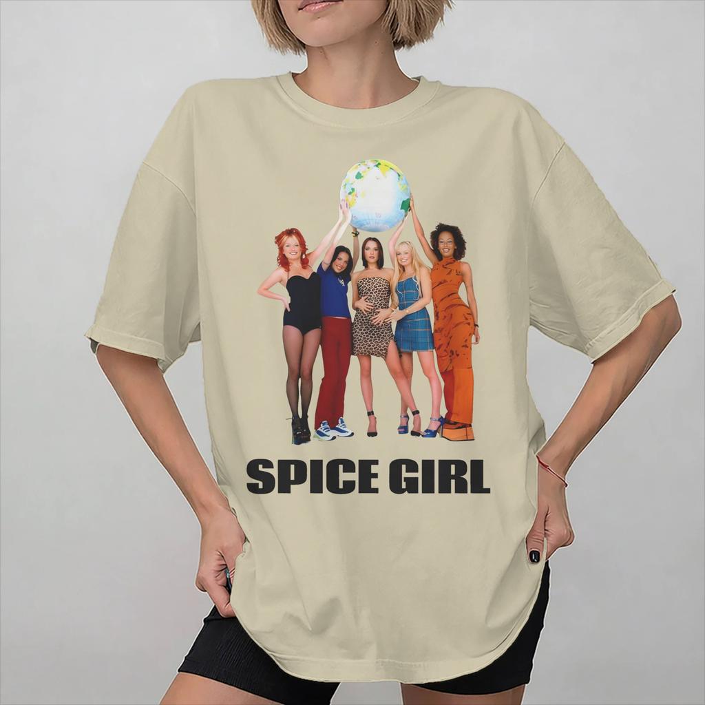 Унисекс Женская Футболка с Графическим Принтом Spice Girls Поп-Группа Тур Футболка Чистый Хлопок Футболки Одежда