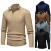 Men's Half Zip Stand Collar Knit Sweater
