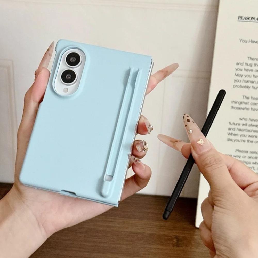 Чехол-пенал с ощущением кожи для Samsung Galaxy Z Fold 8 Ultra Fold7 6 5 4 3 Широкий Тонкий Держатель для ручки Защитная пленка для экрана Чехол