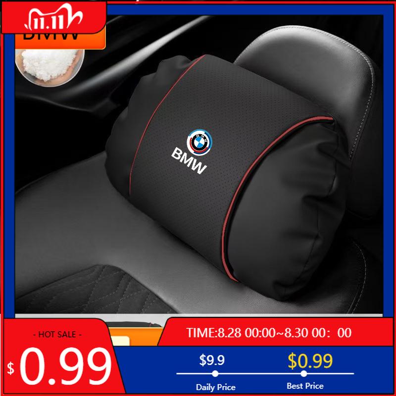 BAGF7 Car Sticker Luxury High Quality Car Seat Headrest Neck Rest Shoulder Pad Cover Auto Accessories For BMW E91 E30 G20 X3 X5 M5 M3