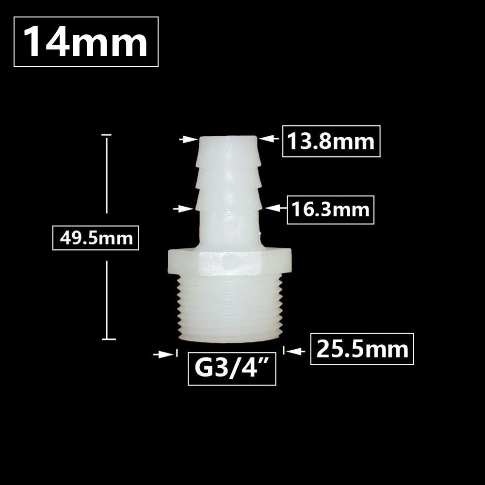 1/10 шт. фитингов для труб, соединитель шланга 10/12/14/16/18/20/25 мм, резьба 3/4 дюйма, соединительная муфта для трубы