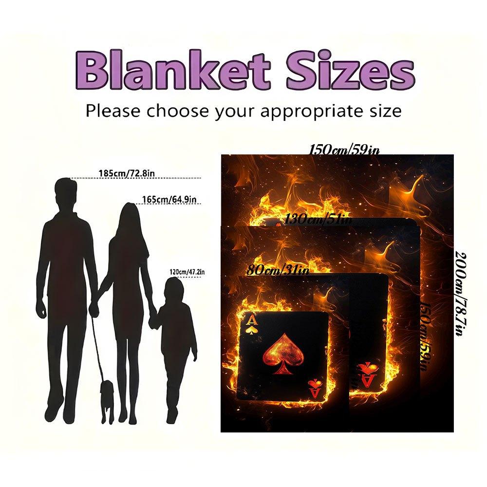 Flaming Ace of Spades Playing Card Wallpapers for iPhone & AndroidBlanket Flannel Throw Blanket for Sofa, Bed, Travel, Camping, Office