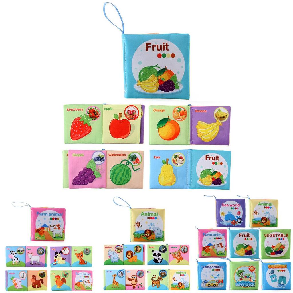 Soft Cloth Book For Early Education Of English Animals And Transportation