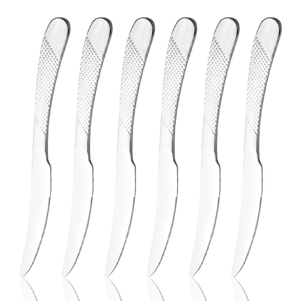 Jankng 6 шт. золотые ножи для стейка Wenstern, набор столовых приборов, набор столовой посуды из нержавеющей стали, острые обеденные ножи, посуда, столовые приборы