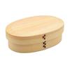Коробка для бенто Magewappa деревянная 17 x 11 см, одноуровневая овальная форма, черепаховый цвет, натуральный A-80-273530