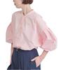 Yours BYXU0948 Volume Sleeve Size Small Women's Blouse, Pink,