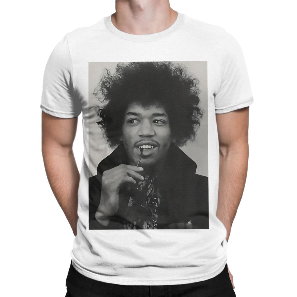 Classic Black And White Music Poster Oversized Graphic 100 Cotton Tshirt Jimi Rocker Hendrixs Tops Tees For Unisex