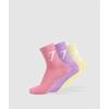 Gymshark Носки средней длины 3 пары Active Purple Sunset Pink Refresh Yellow I3a6z Pb86