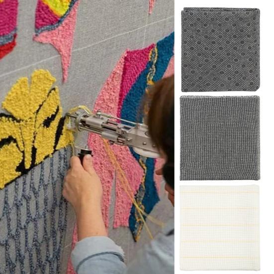 Primary Carpet Tufting Cloth with Marked Lines Large Overlocking Non-slip Monk Cloth Punch Needle Fabric DIY Rug Making Backing Cloth