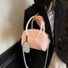 Light Luxury Cute Pendant Bag, New Bowling Bag, Women's Large-capacity Underarm Shoulder Bag, Zipper Tote Bag.