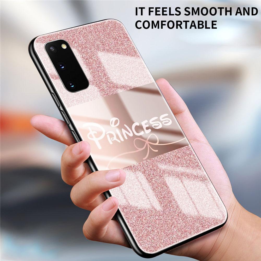 Чехол для телефона Samsung Galaxy S20 FE S21 S10 S9 S8 Note 20 Ultra 10 Plus 9, чехол из закаленного стекла, чехол розового цвета, принцесса королева