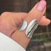 Chunky Silvery Statement Ring Adjustable Geometric Ring Open Ring Rings For Women Birthday Gift Mothers Day Gift Gift For Her