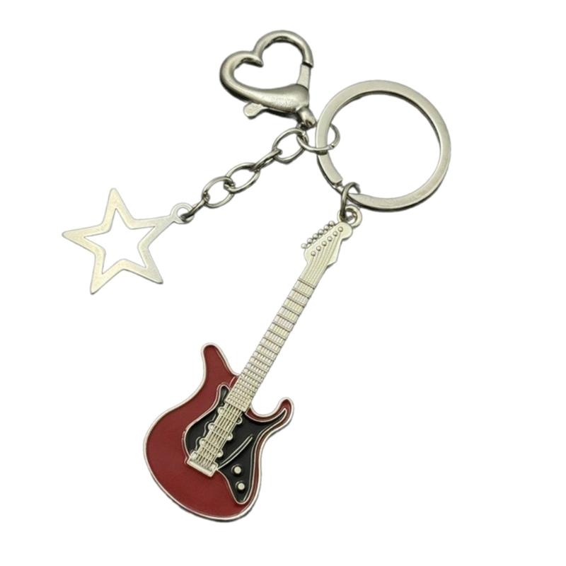 Модная звезда гитара брелок кулон простой висячий декор брелок шарм для кошелька сумки рюкзака