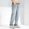 New Spring and Summer Men's Loose Straight American High Street Stretch Light-colored Jeans