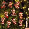 2D Flat Wood Deer Decorations Christmas Elk Ornaments, Wooden Cute Reindeer Hanging Decoration, Cartoon Lightweight Animal Ornaments Pendants with Hat