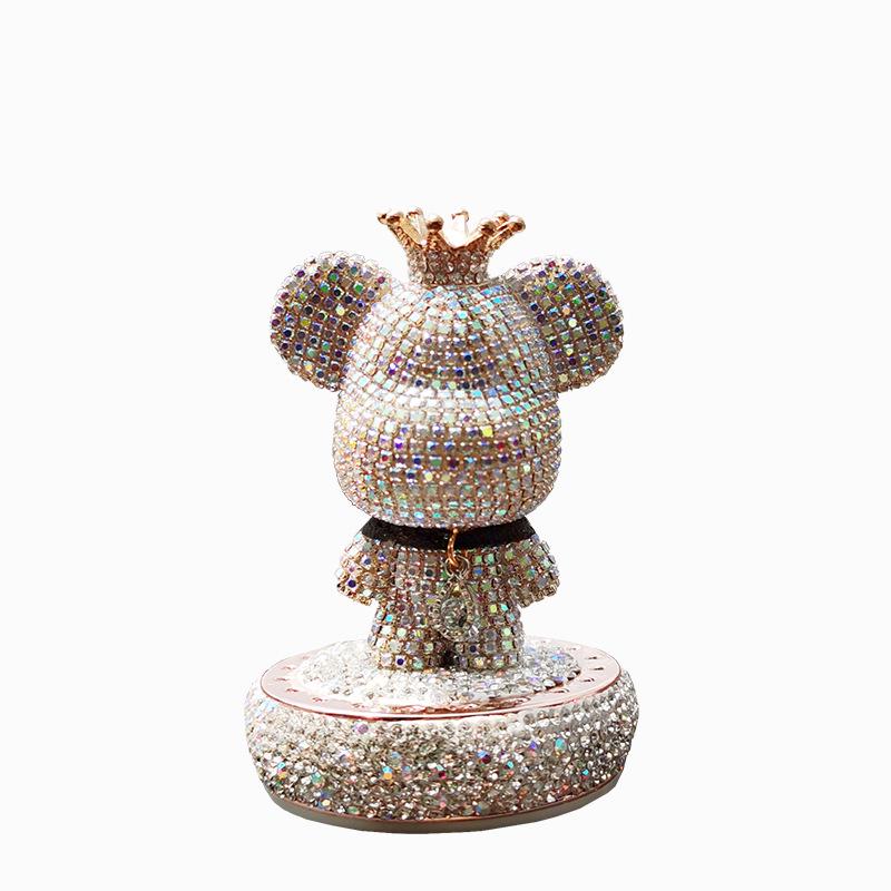 Creative Cartoon Bear Diamond-Studded Car Perfume Ornament - Solid Perfume Gift Decor