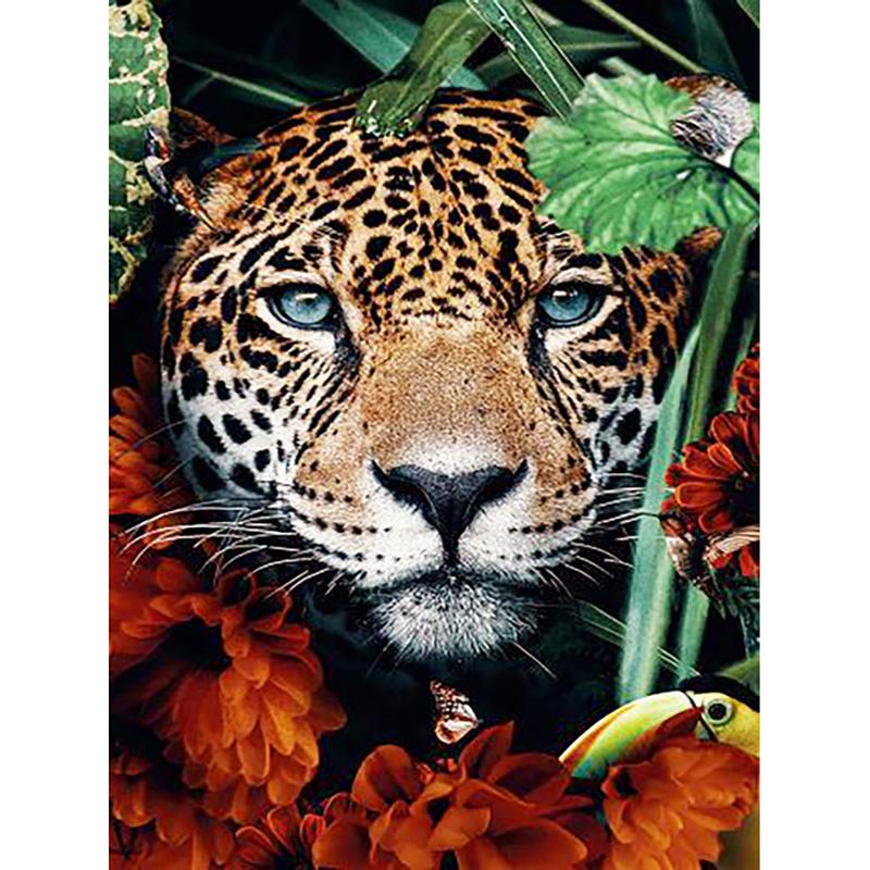 5D Diamond Embroidery Animals Diamond Painting Full Round Drill Tiger Lion Face Flowers Picture of Rhinestones Home Decor