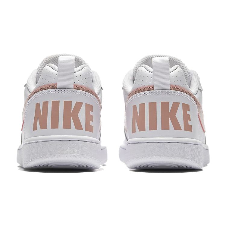 Nike Court Borough Synthetic Leather Non-Slip Durable Low-Top Kids Skate Shoes Kids Sneaker White Pink 845104-101