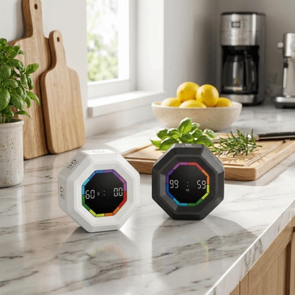 Smart Gravity Sensor Timer Magnetic Kitchen Timer Multifunctional Flip Timer Clock Alarm Clock