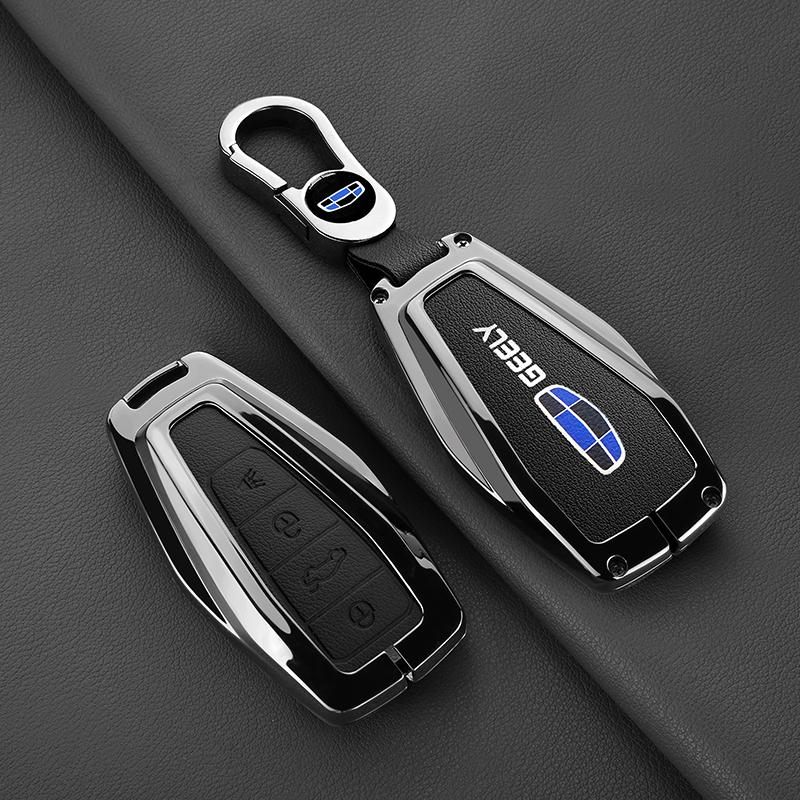 Кожаный чехол для автомобильного ключа из цинкового сплава для Geely Okavango Coolray Atlas Monjaro Tugella Emgrand Gt S Proton X50 X70 X6 X7 Ex7 Gc Брелок
